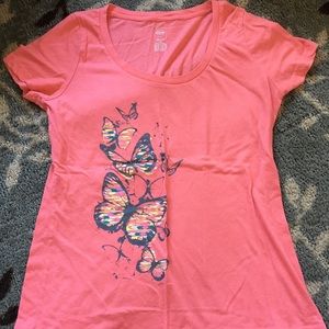 Coral Butterfly Tee
